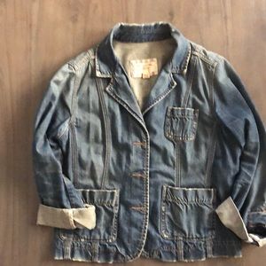 Distressed Denim Blazer